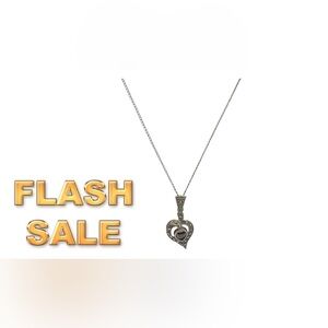 Silver Vintage Heart Pendant Necklace
